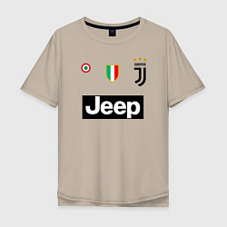 Футболка оверсайз мужская FC Juventus, цвет: миндальный