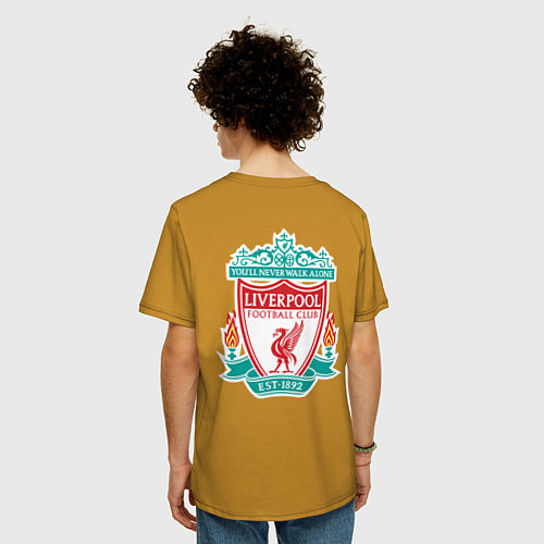 Мужская футболка оверсайз Liverpool FC / Горчичный – фото 4
