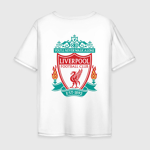 Мужская футболка оверсайз Liverpool FC / Белый – фото 2