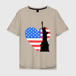 Мужская футболка оверсайз Люблю Америку