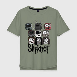 Мужская футболка оверсайз Slipknot Masks