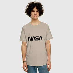 Футболка оверсайз мужская NASA, цвет: миндальный — фото 2