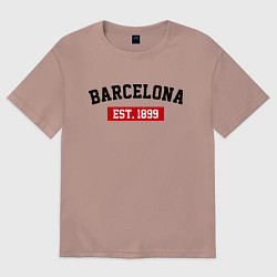 Футболка оверсайз мужская FC Barcelona Est. 1899, цвет: пыльно-розовый