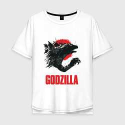 Футболка оверсайз мужская Godzilla: Red Sun, цвет: белый