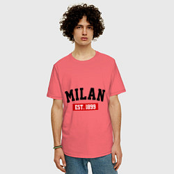 Футболка оверсайз мужская FC Milan Est. 1899, цвет: коралловый — фото 2