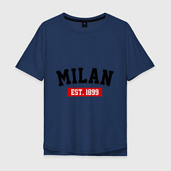 Футболка оверсайз мужская FC Milan Est. 1899, цвет: тёмно-синий