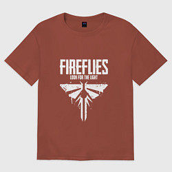 Футболка оверсайз мужская Fireflies: Look for the Light, цвет: кирпичный