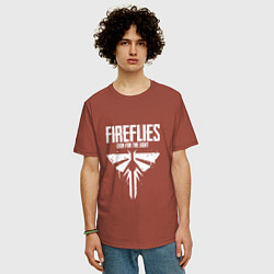 Футболка оверсайз мужская Fireflies: Look for the Light, цвет: кирпичный — фото 2