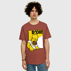 Футболка оверсайз мужская Homer D'OH!, цвет: кирпичный — фото 2