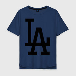 Футболка оверсайз мужская LA: Los Angeles, цвет: тёмно-синий