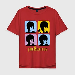 Футболка оверсайз мужская The Beatles: pop-art, цвет: красный