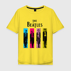 Футболка оверсайз мужская Walking Beatles, цвет: желтый