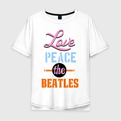 Мужская футболка оверсайз Love peace the Beatles