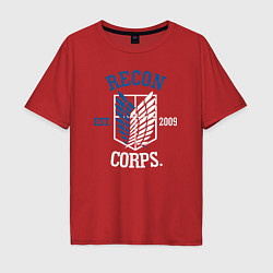 Футболка оверсайз мужская Recon Corps est 2009, цвет: красный
