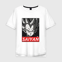 Футболка оверсайз мужская SAIYAN OBEY, цвет: белый