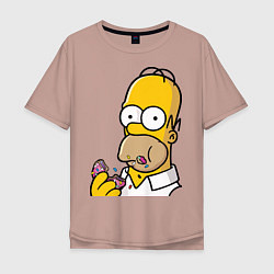Мужская футболка оверсайз Гомер с Пончиком