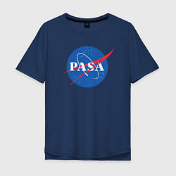 Футболка оверсайз мужская NASA: Pasa, цвет: тёмно-синий