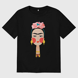 Футболка оверсайз мужская Фрида Кало, цвет: черный