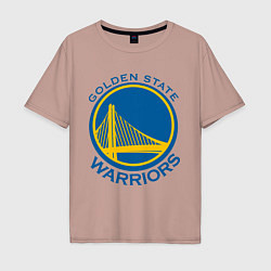 Футболка оверсайз мужская Golden state Warriors, цвет: пыльно-розовый