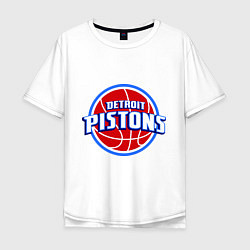 Мужская футболка оверсайз Detroit Pistons - logo