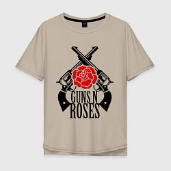 Футболка оверсайз мужская Guns n Roses: guns, цвет: миндальный