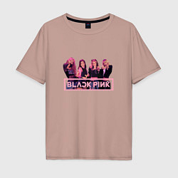 Мужская футболка оверсайз Black Pink Band