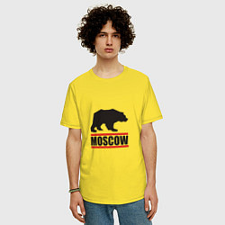 Футболка оверсайз мужская Moscow Bear, цвет: желтый — фото 2