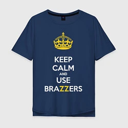 Мужская футболка оверсайз Keep Calm & Use Brazzers