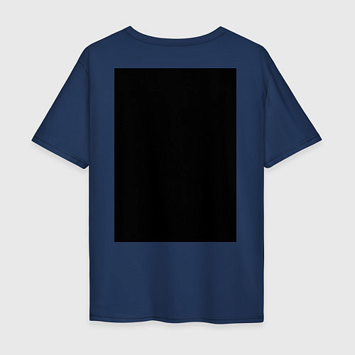 Мужская футболка оверсайз FAKE LOVE / Тёмно-синий – фото 2