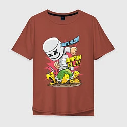 Мужская футболка оверсайз Marshmello: I hate slow