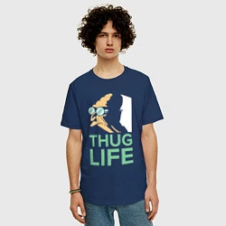 Футболка оверсайз мужская Zoidberg: Thug Life, цвет: тёмно-синий — фото 2