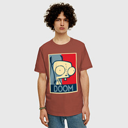 Футболка оверсайз мужская Doom Zim, цвет: кирпичный — фото 2