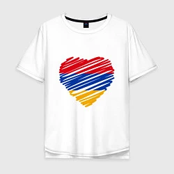 Футболка оверсайз мужская Сердце Армении, цвет: белый