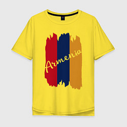Футболка оверсайз мужская Armenia in my heart, цвет: желтый