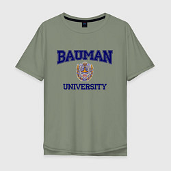 Футболка оверсайз мужская BAUMAN University, цвет: авокадо