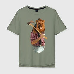 Мужская футболка оверсайз Lion lumberjack