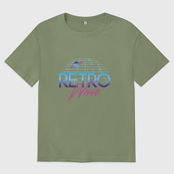 Мужская футболка оверсайз Retrowave Spacetraveling