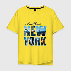 Футболка оверсайз мужская White New York, цвет: желтый