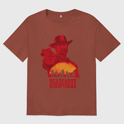 Футболка оверсайз мужская Red Dead Redemption 2, цвет: кирпичный