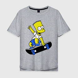 Мужская футболка оверсайз Барт на скейте