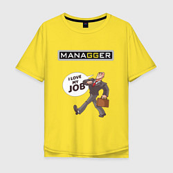 Футболка оверсайз мужская MANAGGER, цвет: желтый