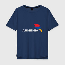 Футболка оверсайз мужская Армения, цвет: тёмно-синий