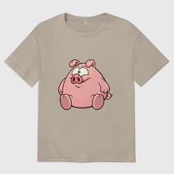 Мужская футболка оверсайз Свинка