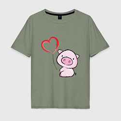 Мужская футболка оверсайз Pig Love