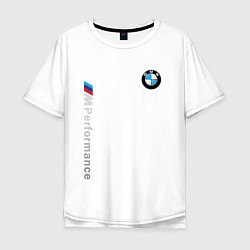 Футболка оверсайз мужская BMW M PERFORMANCE БМВ, цвет: белый