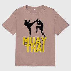 Футболка оверсайз мужская Muay Thai, цвет: пыльно-розовый