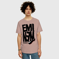 Футболка оверсайз мужская Eminem recovery, цвет: пыльно-розовый — фото 2