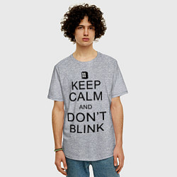 Футболка оверсайз мужская Keep Calm & Don't Blink, цвет: меланж — фото 2