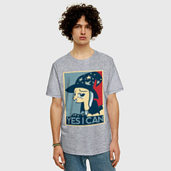 Футболка оверсайз мужская MLP: Yes I Can, цвет: меланж — фото 2