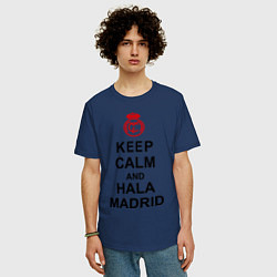 Футболка оверсайз мужская Keep Calm & Hala Madrid, цвет: тёмно-синий — фото 2